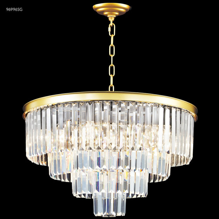 James R. Moder 96996SG22 Nine Light Chandelier, Satin Gold