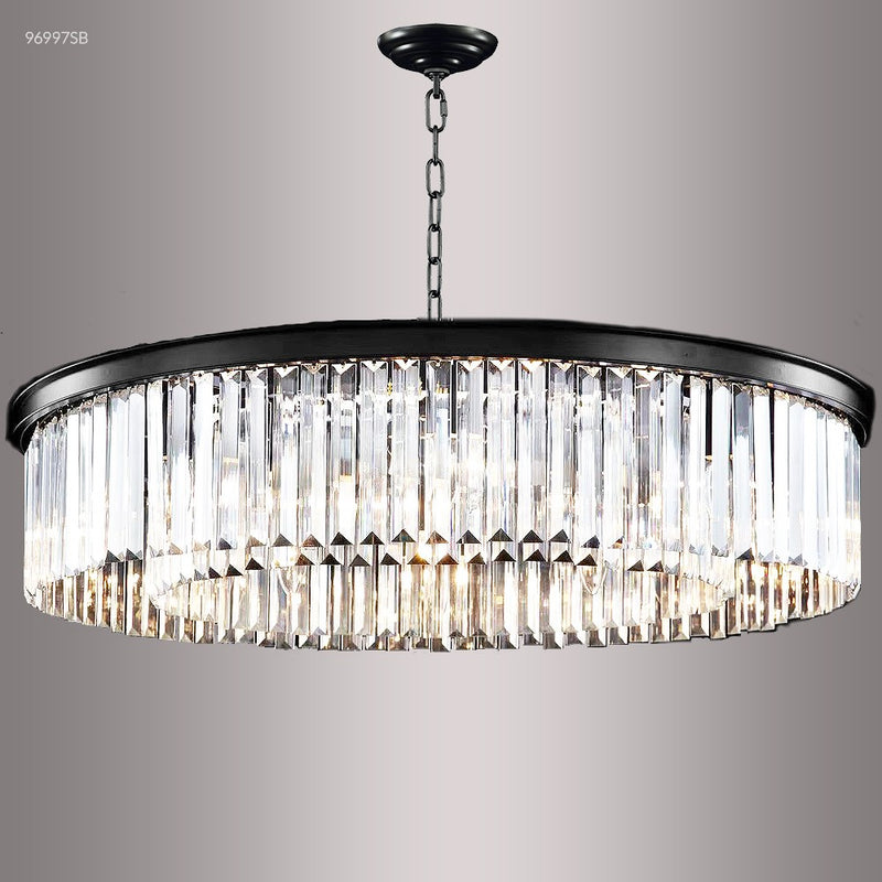 James R. Moder 96997SB22 Ten Light Chandelier, Satin Black