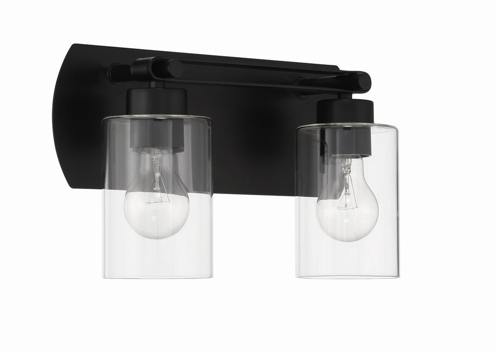 Craftmade 17614FB2 Two Light Vanity, Flat Black