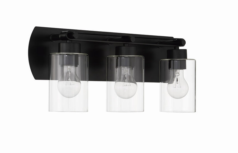 Craftmade 17621FB3 Three Light Vanity, Flat Black