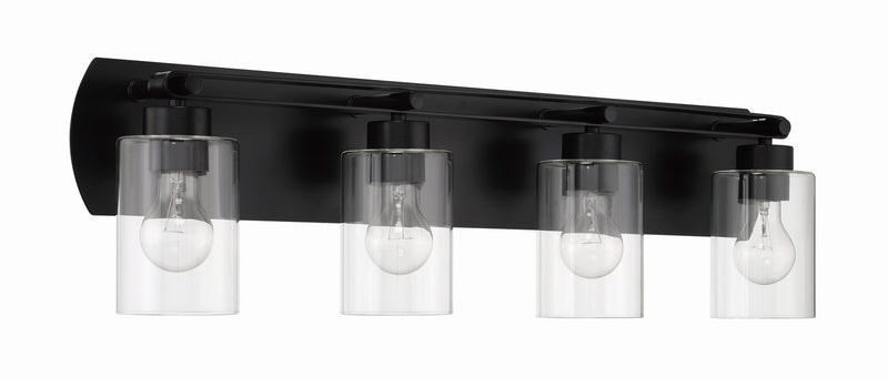 Craftmade 17631FB4 Four Light Vanity, Flat Black