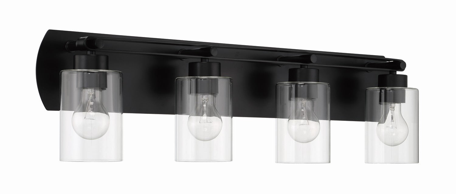 Craftmade 17631FB4 Four Light Vanity, Flat Black