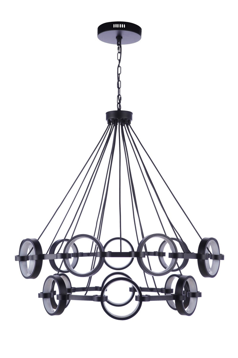 Craftmade 59315-FB-LED LED Chandelier, Flat Black