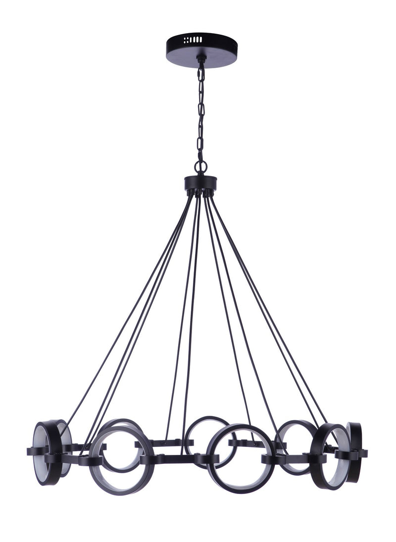 Craftmade 59329-FB-LED LED Chandelier, Flat Black