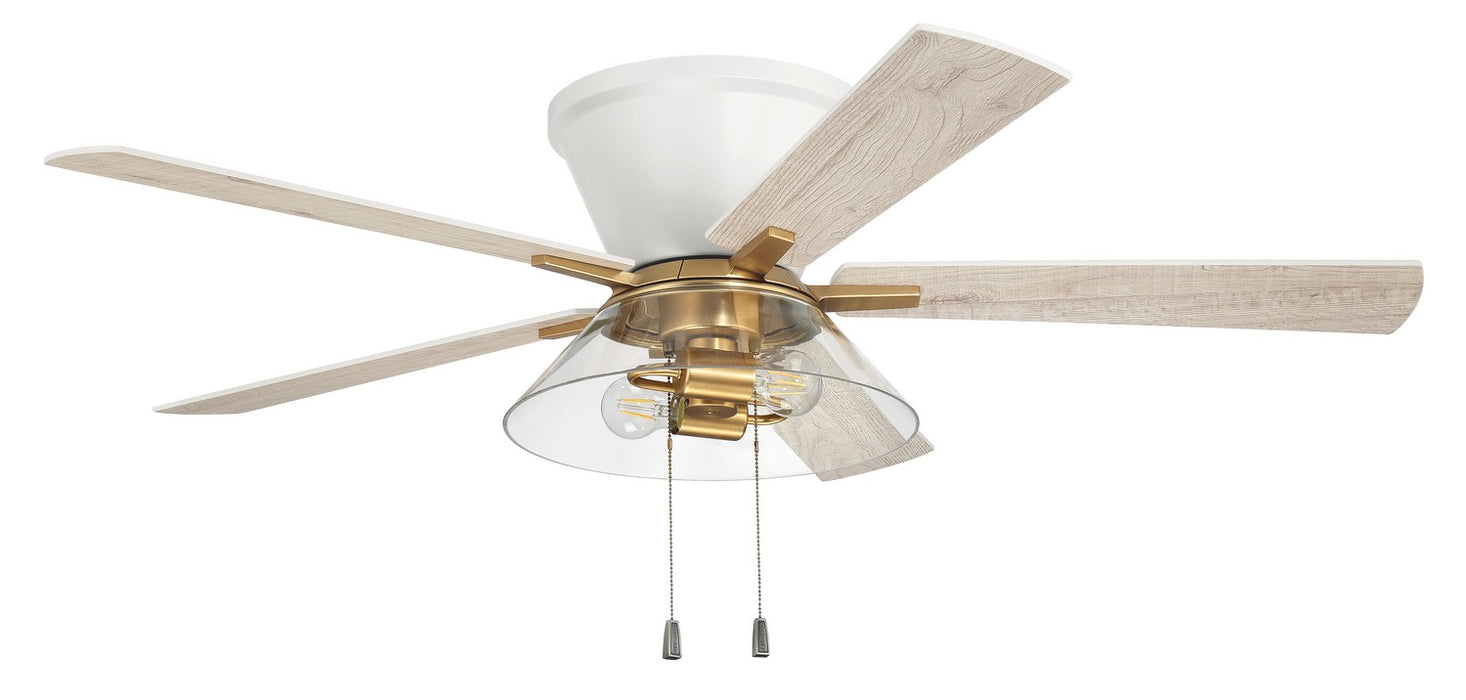 Craftmade IST52WSB5 52"Ceiling Fan, White/Satin Brass