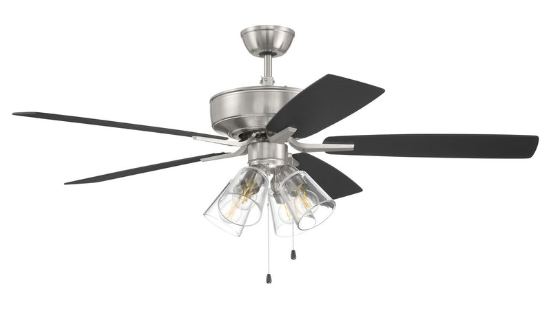 Craftmade P104BNK5-52FBGW 52"Ceiling Fan, Brushed Polished Nickel
