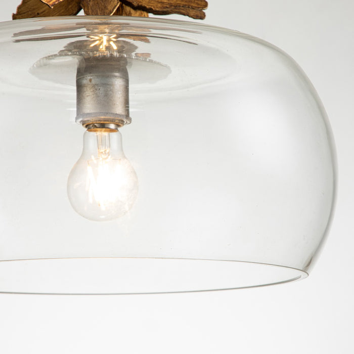 Lucas + McKearn PD1005G-1 One Light Pendant, Gold Leaf/Silver Leaf
