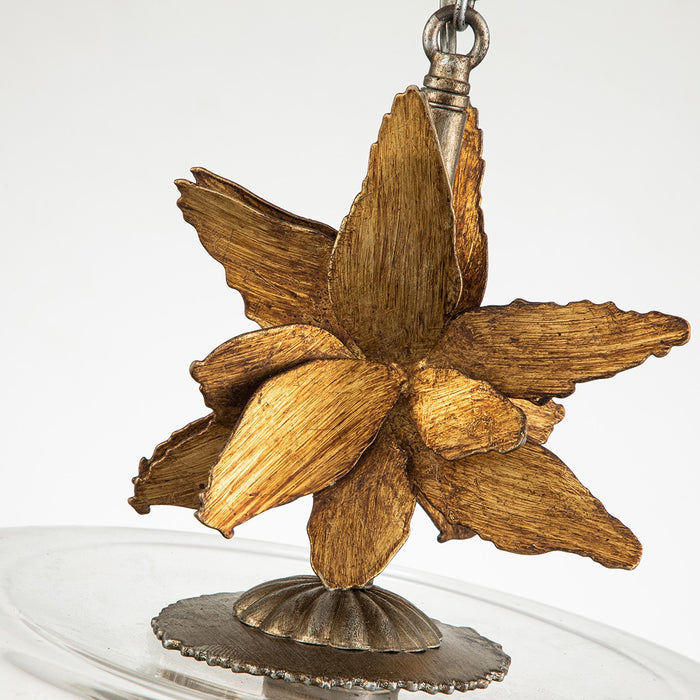 Lucas + McKearn PD1005G-1 One Light Pendant, Gold Leaf/Silver Leaf