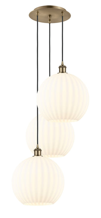 Innovations 113B-3P-AB-G1217-12WV LED Pendant, Antique Brass
