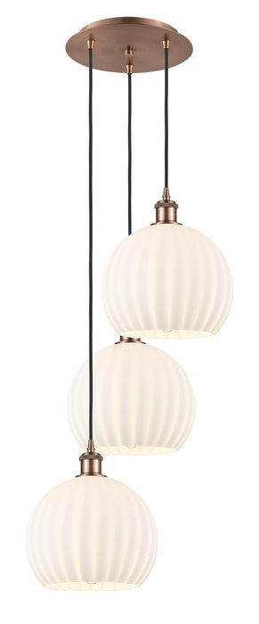 Innovations 113B-3P-AC-G1217-10WV LED Pendant, Antique Copper