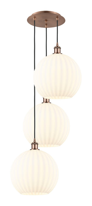 Innovations 113B-3P-AC-G1217-12WV LED Pendant, Antique Copper