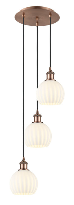 Innovations 113B-3P-AC-G1217-6WV LED Pendant, Antique Copper