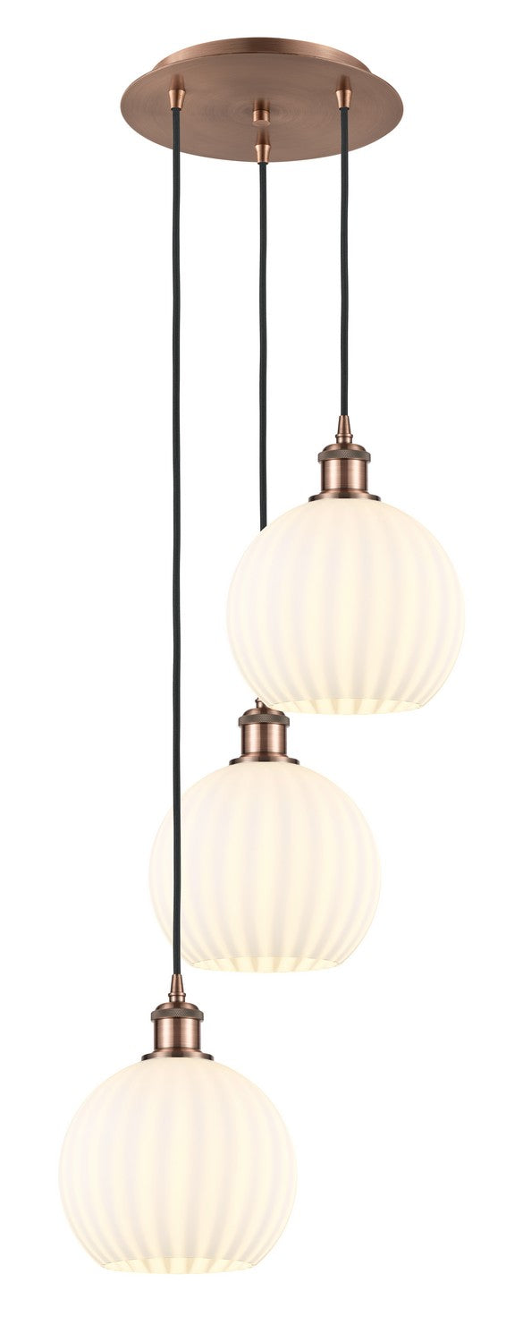 Innovations 113B-3P-AC-G1217-8WV LED Pendant, Antique Copper
