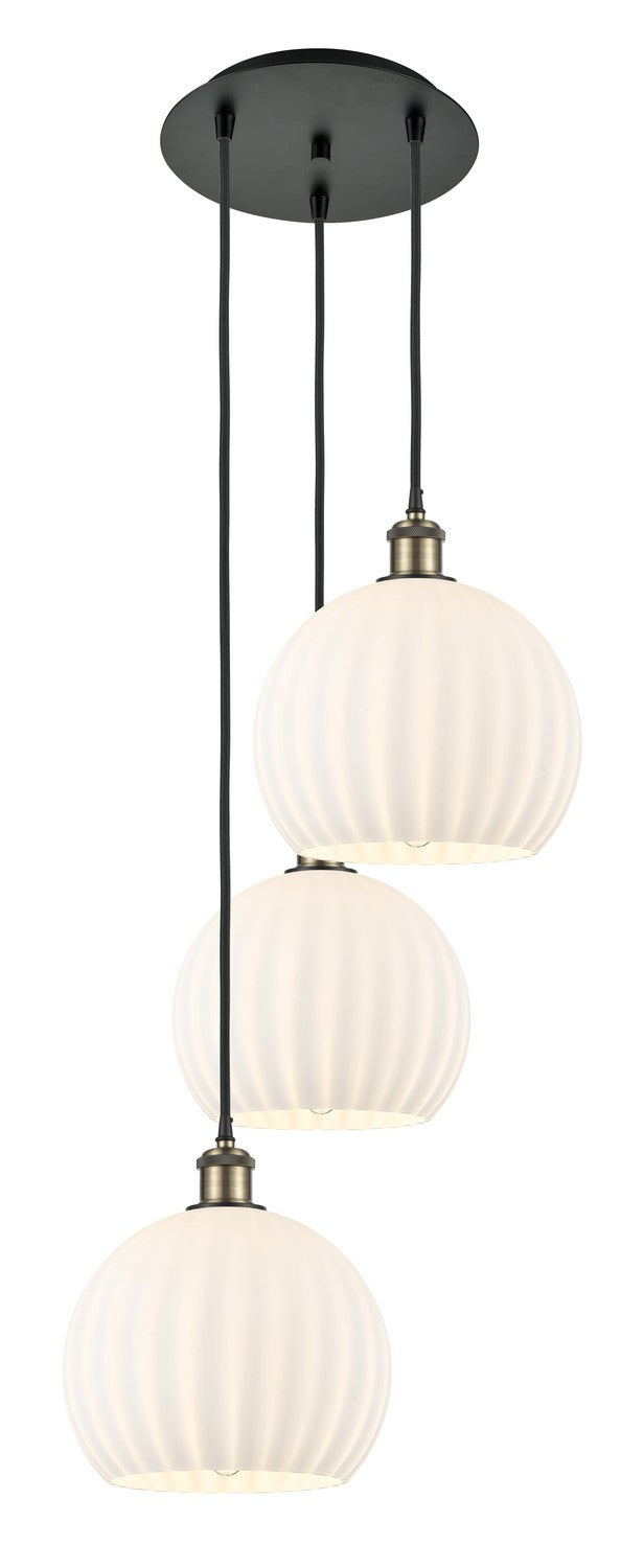 Innovations 113B-3P-BAB-G1217-10WV LED Pendant, Black Antique Brass