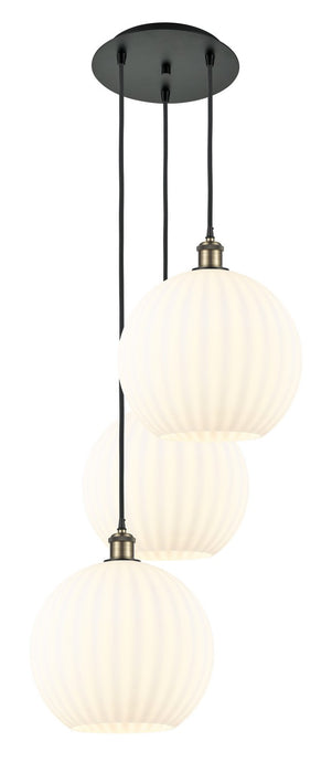 Innovations 113B-3P-BAB-G1217-12WV LED Pendant, Black Antique Brass
