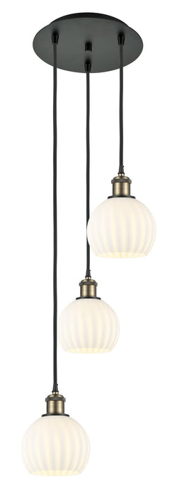 Innovations 113B-3P-BAB-G1217-6WV LED Pendant, Black Antique Brass