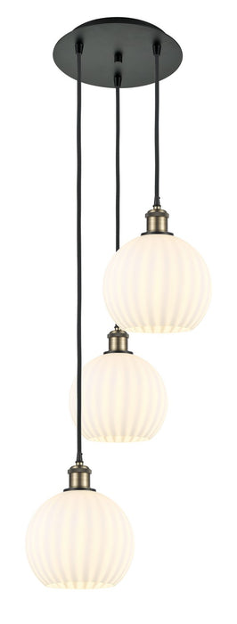 Innovations 113B-3P-BAB-G1217-8WV LED Pendant, Black Antique Brass