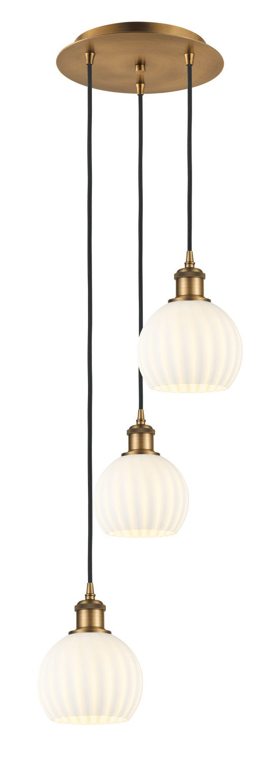 Innovations 113B-3P-BB-G1217-6WV LED Pendant, Brushed Brass