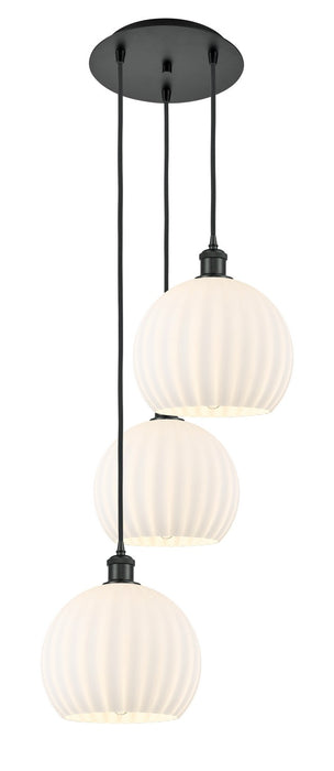 Innovations 113B-3P-BK-G1217-10WV LED Pendant, Matte Black