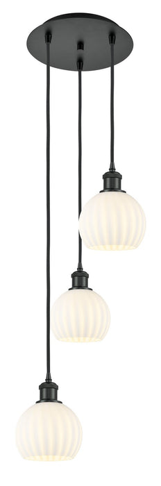 Innovations 113B-3P-BK-G1217-6WV LED Pendant, Matte Black