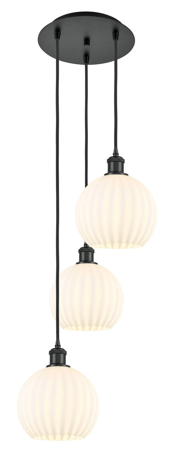 Innovations 113B-3P-BK-G1217-8WV LED Pendant, Matte Black