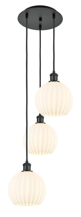 Innovations 113B-3P-BK-G1217-8WV LED Pendant, Matte Black
