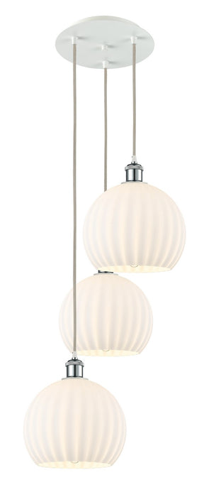 Innovations 113B-3P-WPC-G1217-10WV LED Pendant, White Polished Chrome
