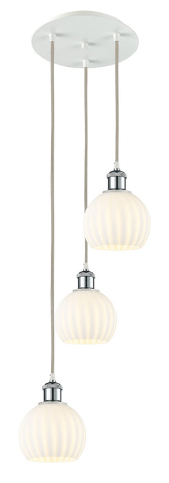 Innovations 113B-3P-WPC-G1217-6WV LED Pendant, White Polished Chrome