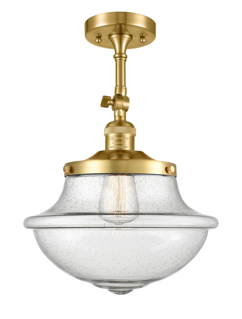 Innovations 201F-SG-G544 One Light Semi-Flush Mount, Satin Gold