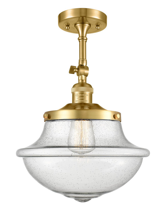 Innovations 201F-SG-G544 One Light Semi-Flush Mount, Satin Gold