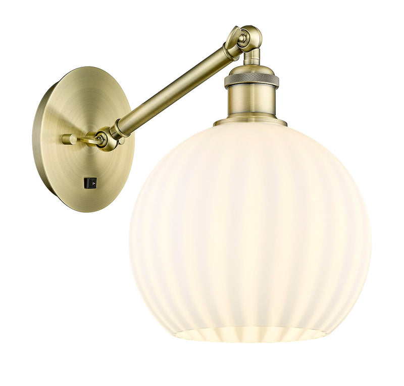 Innovations 317-1W-AB-G1217-8WV LED Wall Sconce, Antique Brass