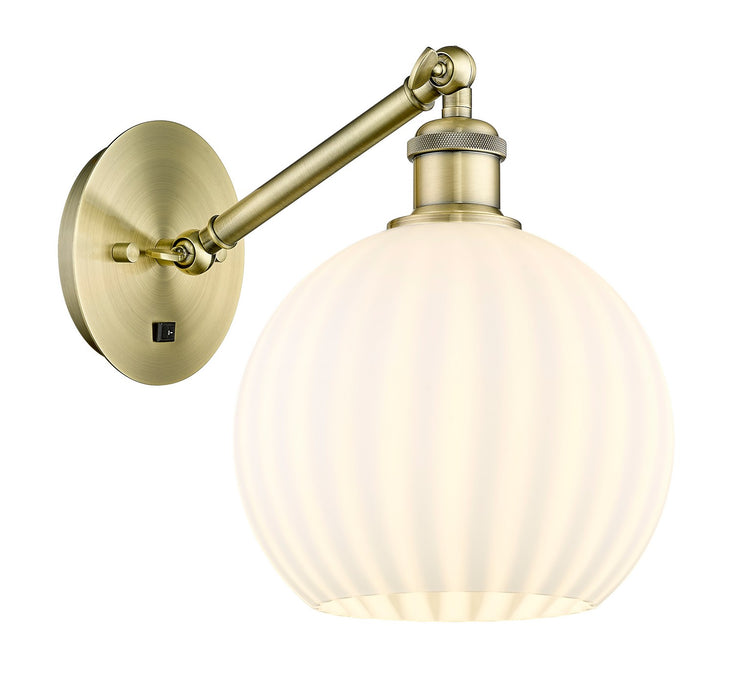 Innovations 317-1W-AB-G1217-8WV LED Wall Sconce, Antique Brass