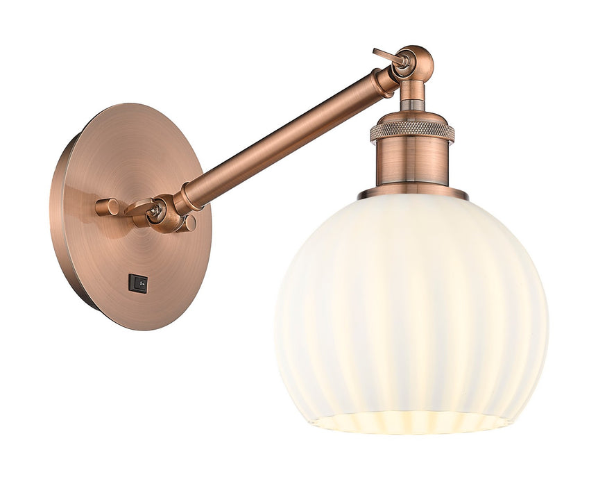 Innovations 317-1W-AC-G1217-6WV LED Wall Sconce, Antique Copper