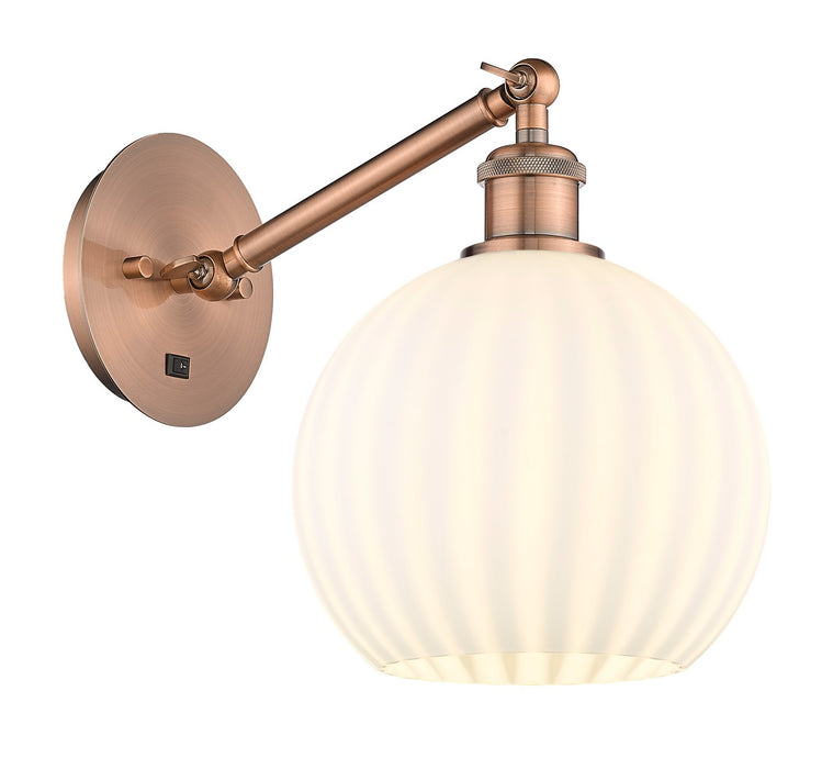 Innovations 317-1W-AC-G1217-8WV LED Wall Sconce, Antique Copper