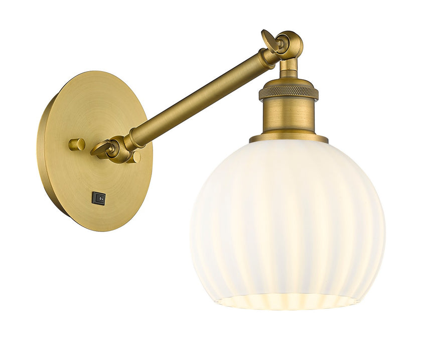 Innovations 317-1W-BB-G1217-6WV LED Wall Sconce, Brushed Brass