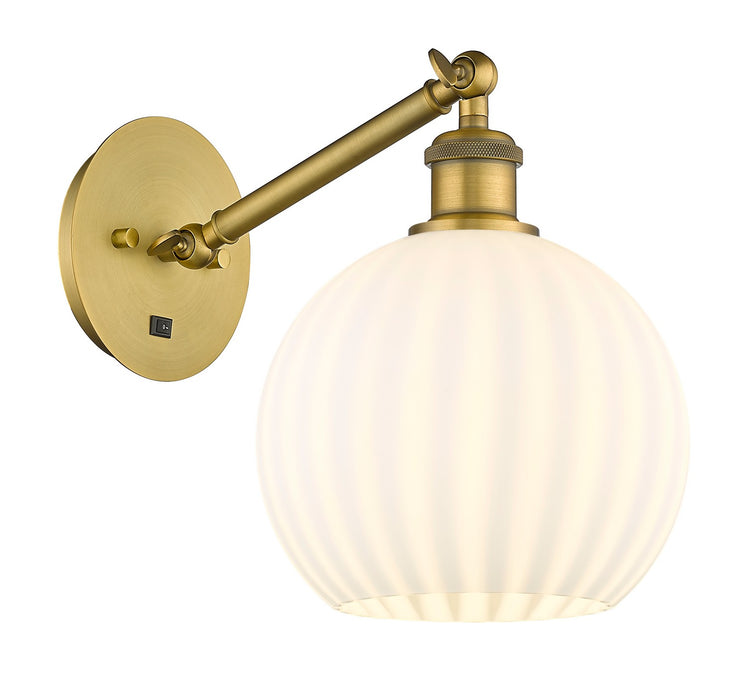 Innovations 317-1W-BB-G1217-8WV LED Wall Sconce, Brushed Brass