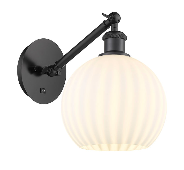 Innovations 317-1W-BK-G1217-8WV LED Wall Sconce, Matte Black