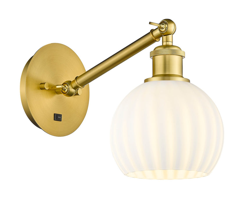 Innovations 317-1W-SG-G1217-6WV LED Wall Sconce, Satin Gold