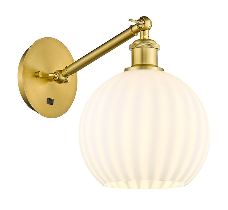 Innovations 317-1W-SG-G1217-8WV LED Wall Sconce, Satin Gold