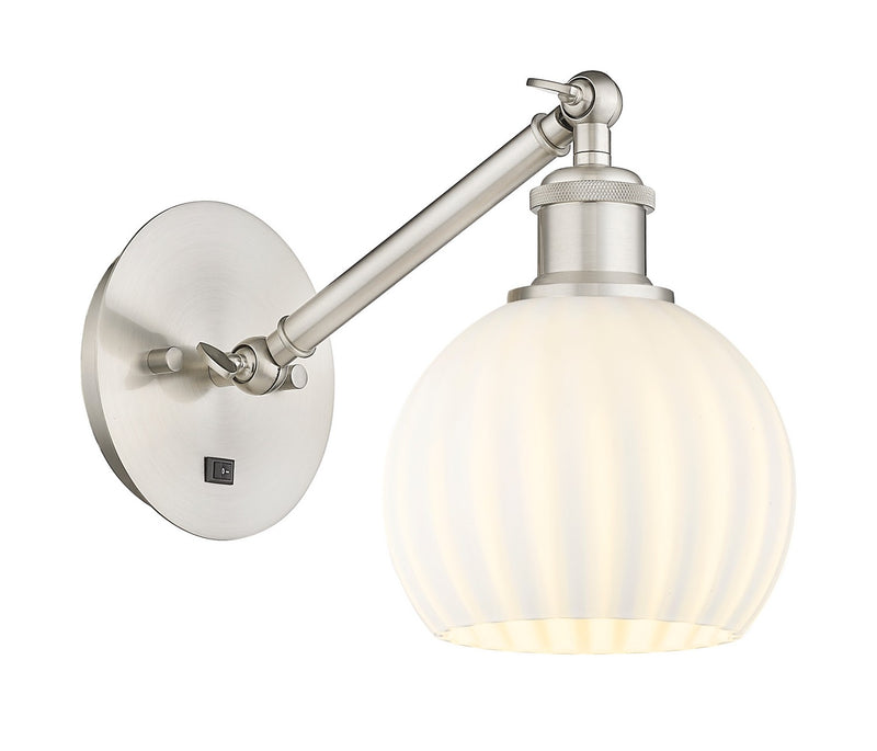 Innovations 317-1W-SN-G1217-6WV LED Wall Sconce, Brushed Satin Nickel