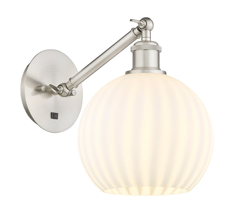 Innovations 317-1W-SN-G1217-8WV LED Wall Sconce, Brushed Satin Nickel