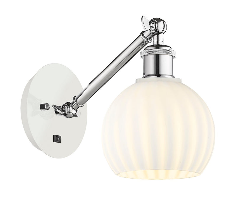 Innovations 317-1W-WPC-G1217-6WV LED Wall Sconce, White Polished Chrome