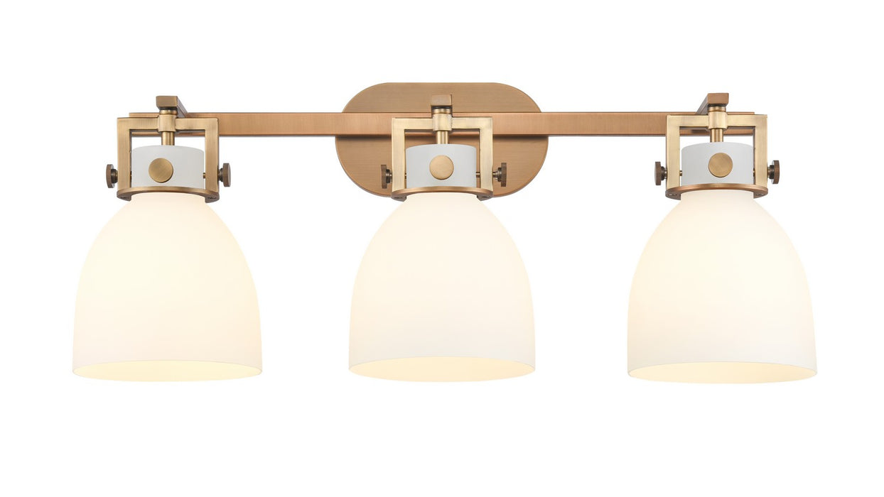 Innovations 411-3W-BB-G412-7WH Three Light Bath Vanity, Brushed Brass