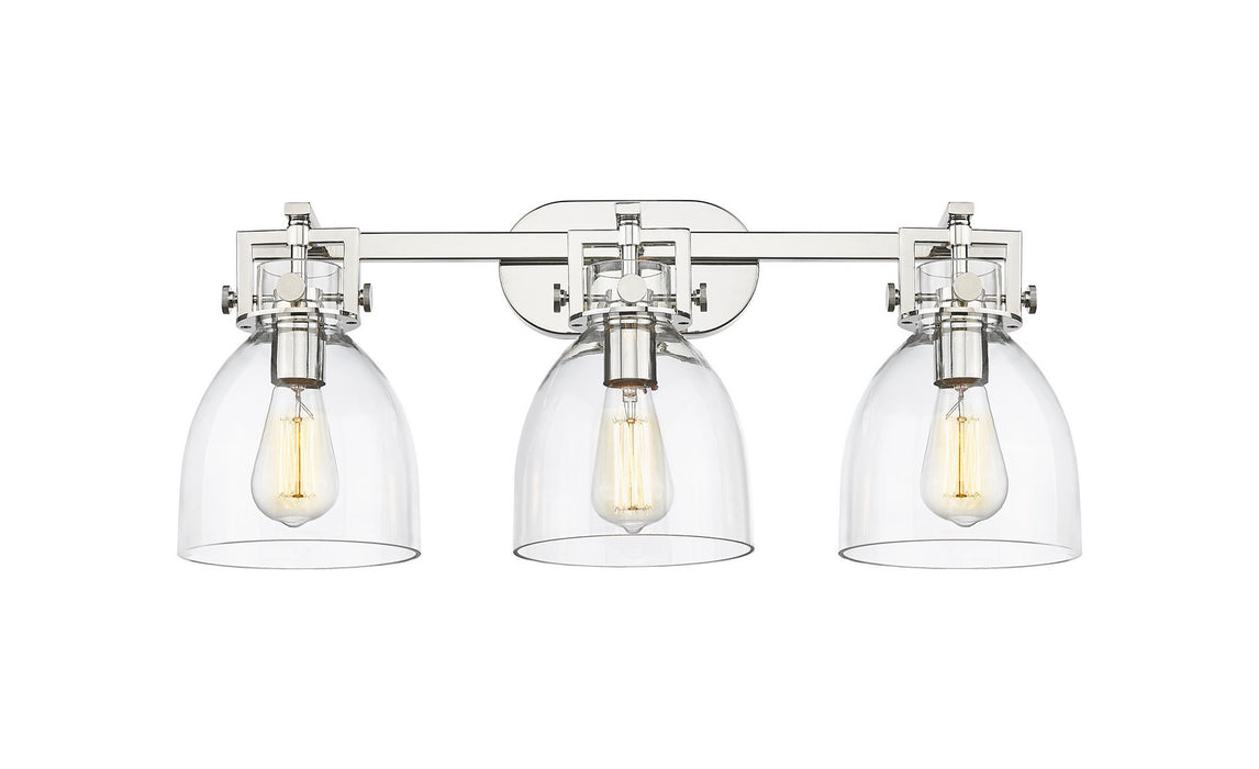 Innovations 411-3W-PN-G412-7CL Three Light Bath Vanity, Polished Nickel