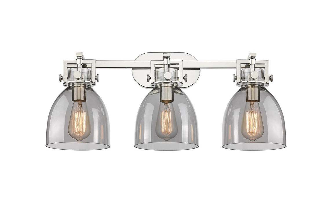 Innovations 411-3W-PN-G412-7SM Three Light Bath Vanity, Polished Nickel