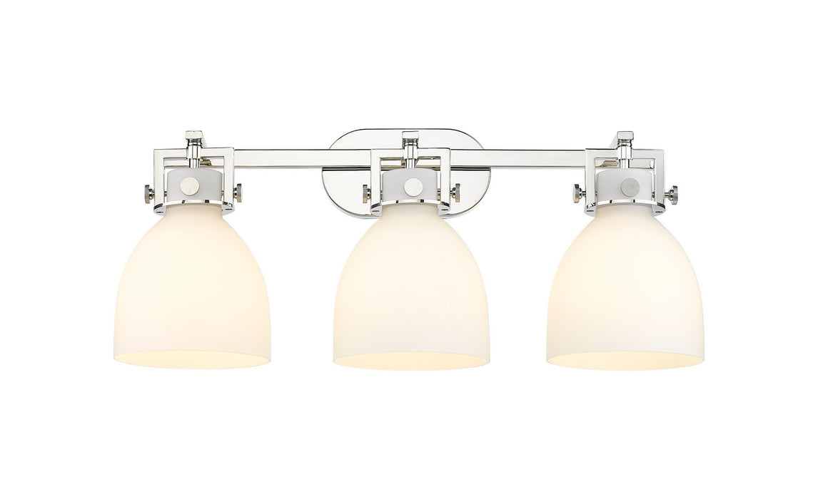 Innovations 411-3W-PN-G412-7WH Three Light Bath Vanity, Polished Nickel