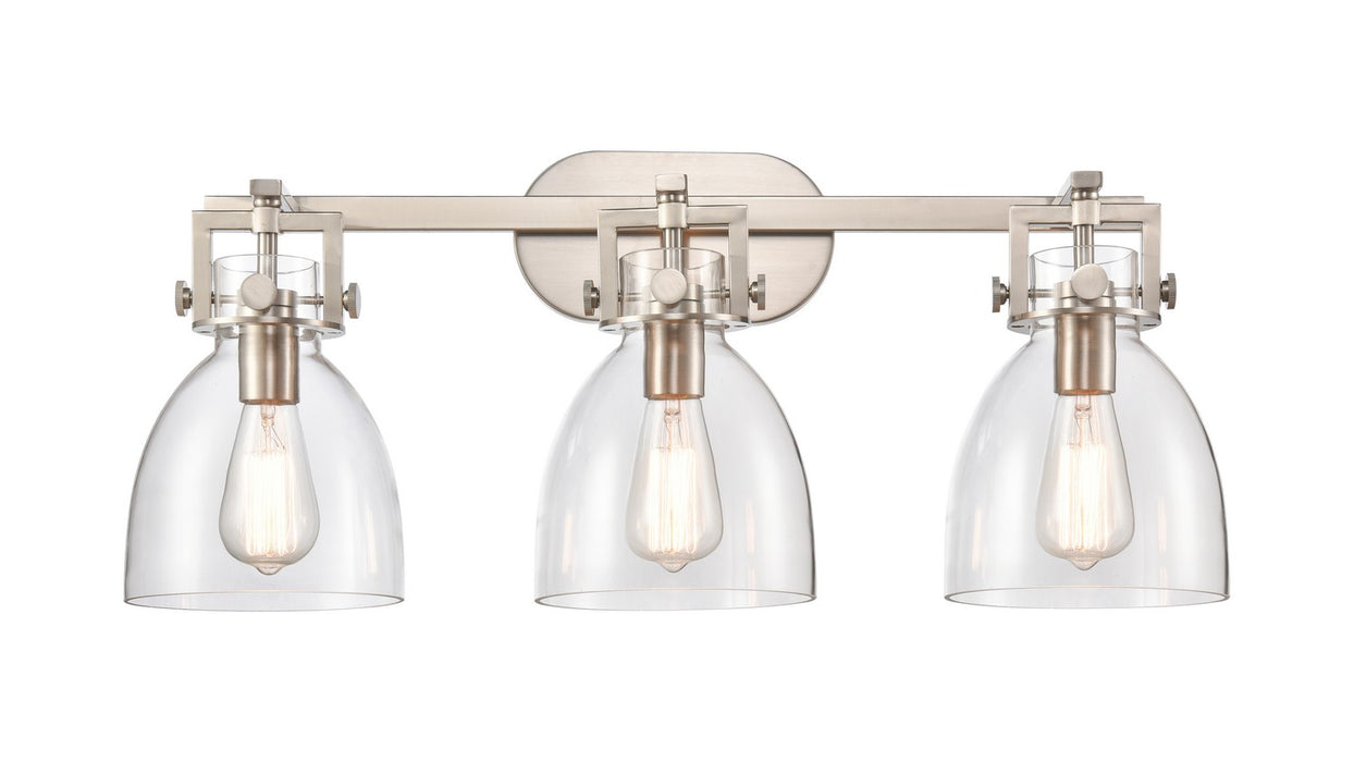 Innovations 411-3W-SN-G412-7CL Three Light Bath Vanity, Satin Nickel