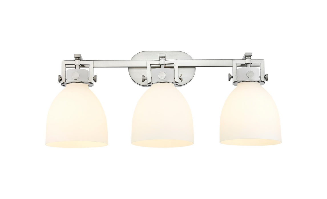 Innovations 411-3W-SN-G412-7WH Three Light Bath Vanity, Satin Nickel