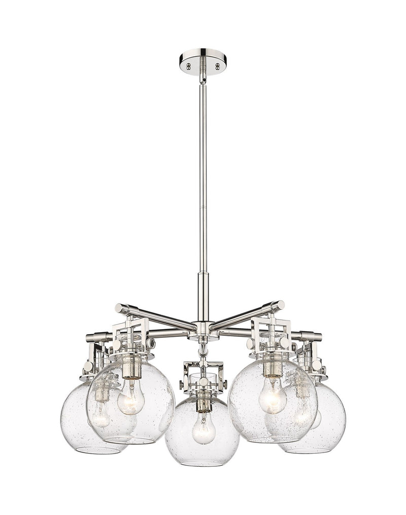 Innovations 411-5CR-PN-G410-7SDY Five Light Chandelier, Polished Nickel