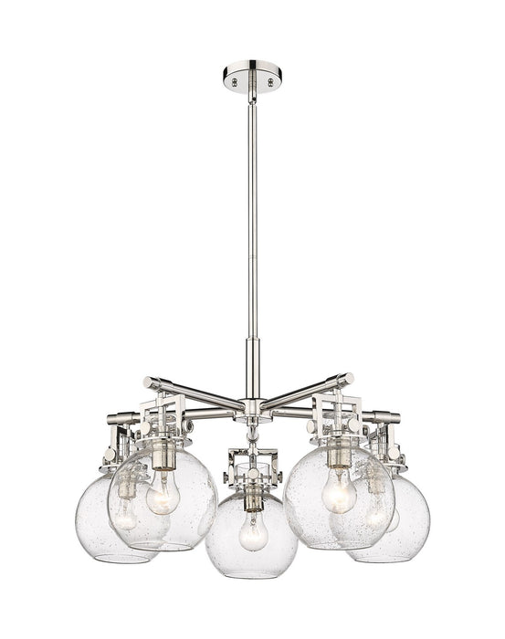 Innovations 411-5CR-PN-G410-7SDY Five Light Chandelier, Polished Nickel